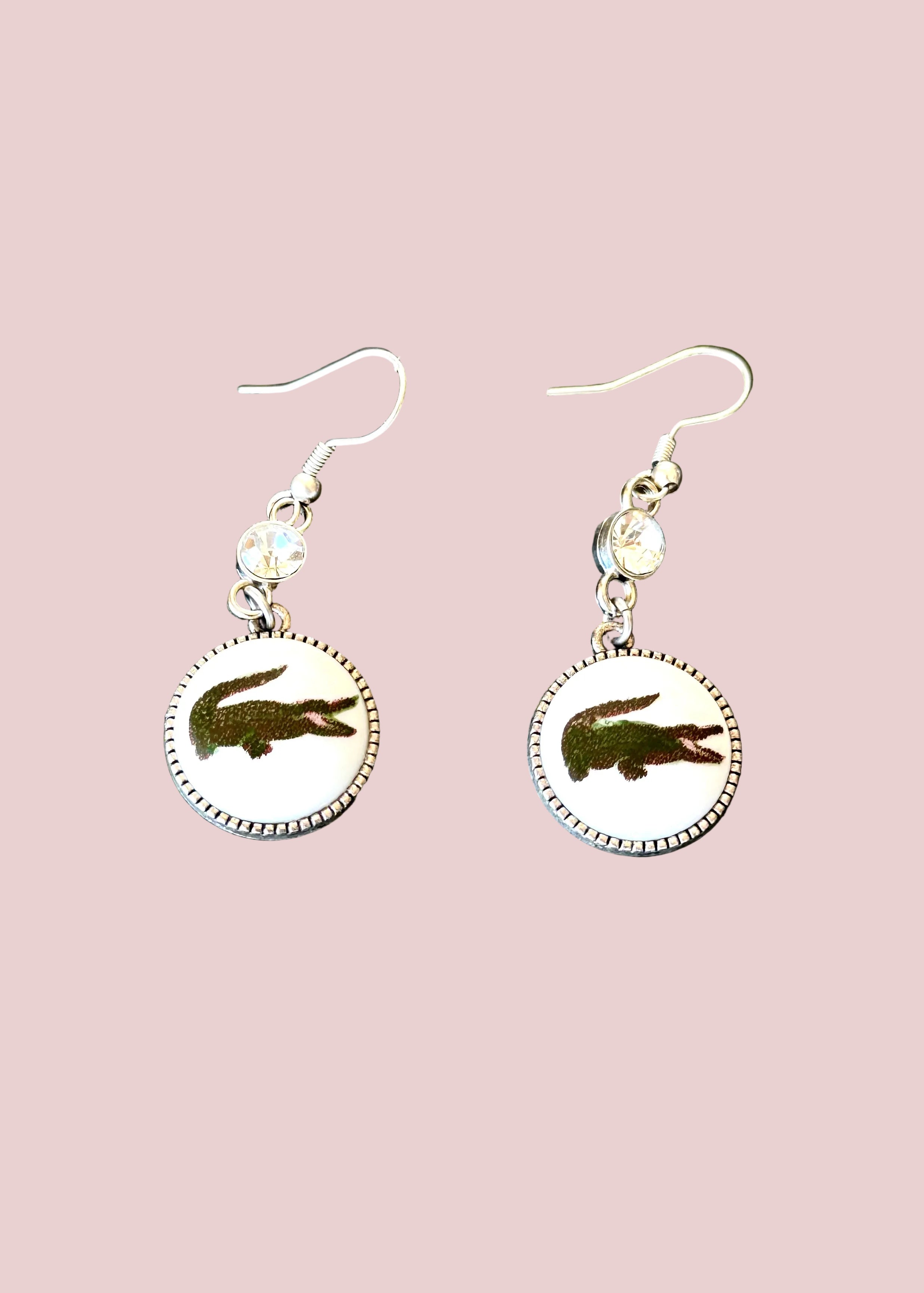 Florida Gator Game Day Porcelain Silver Dangle Earrings