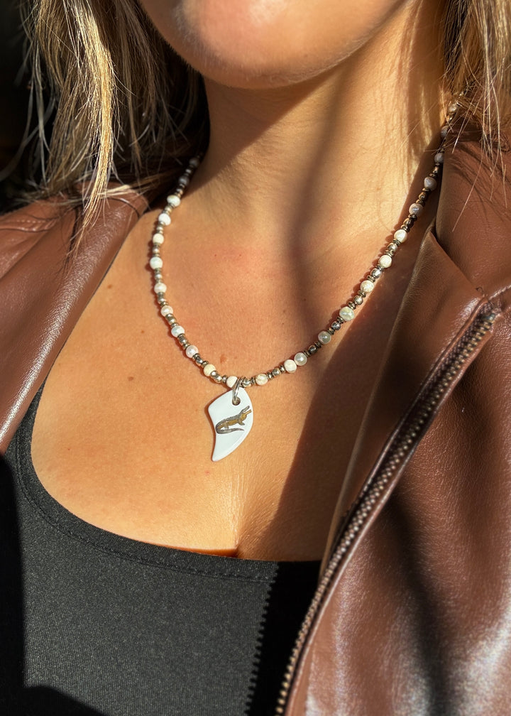 Gators Porcelain Pendent Beaded Necklace
