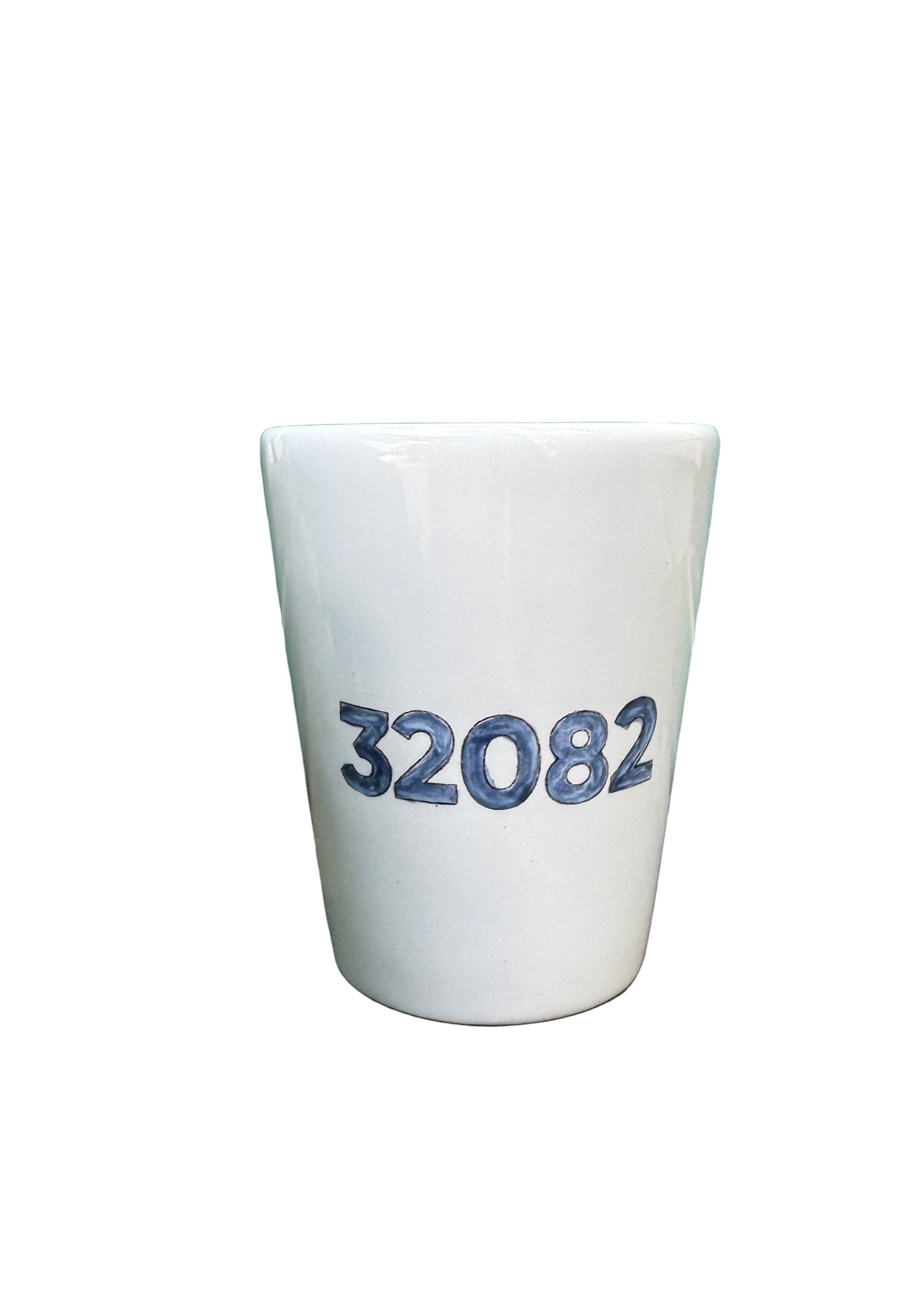 Shot Glass 32082 Zip Code Barware Ceramic