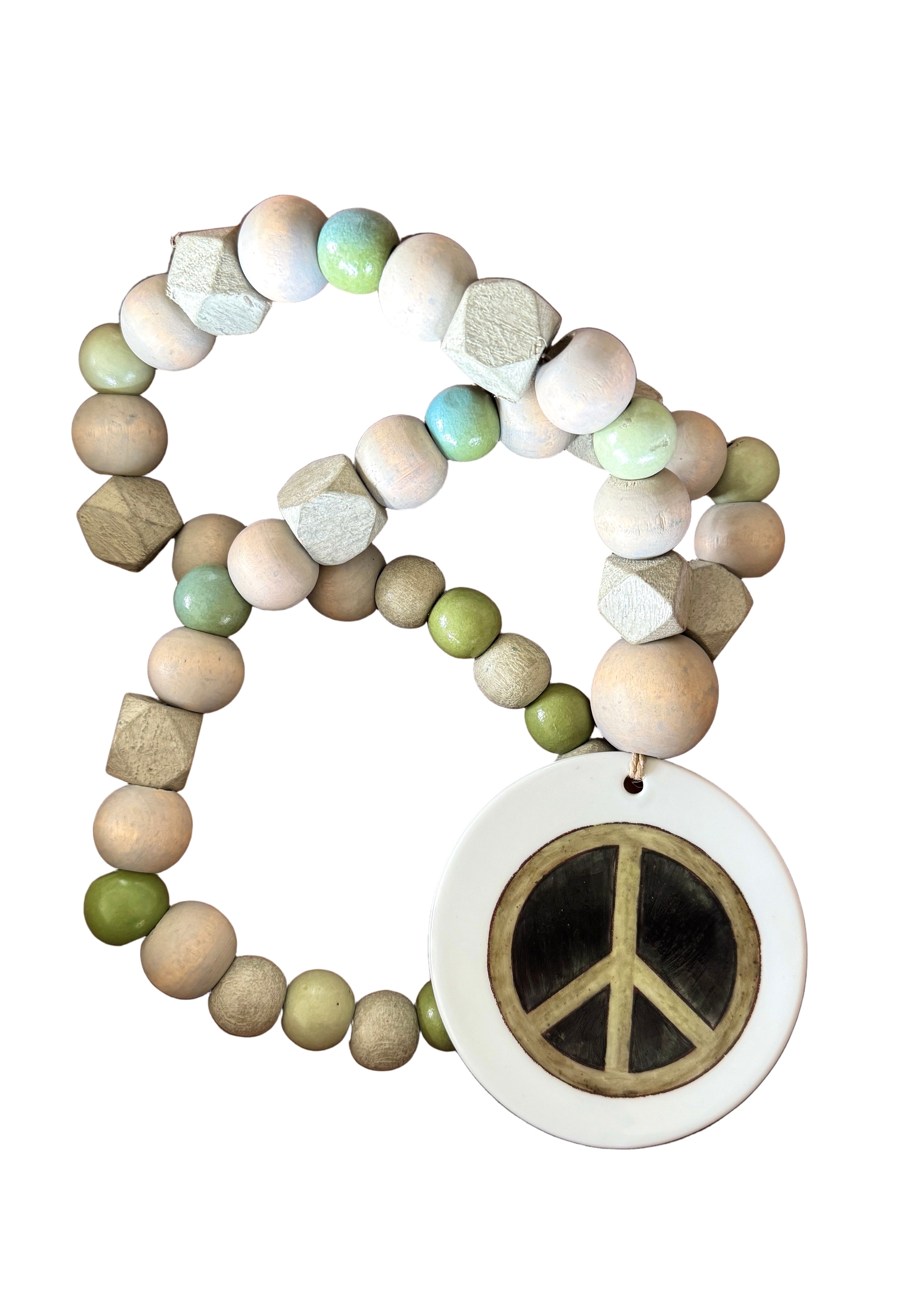 Peace Sign Coastal Table Bead Decor