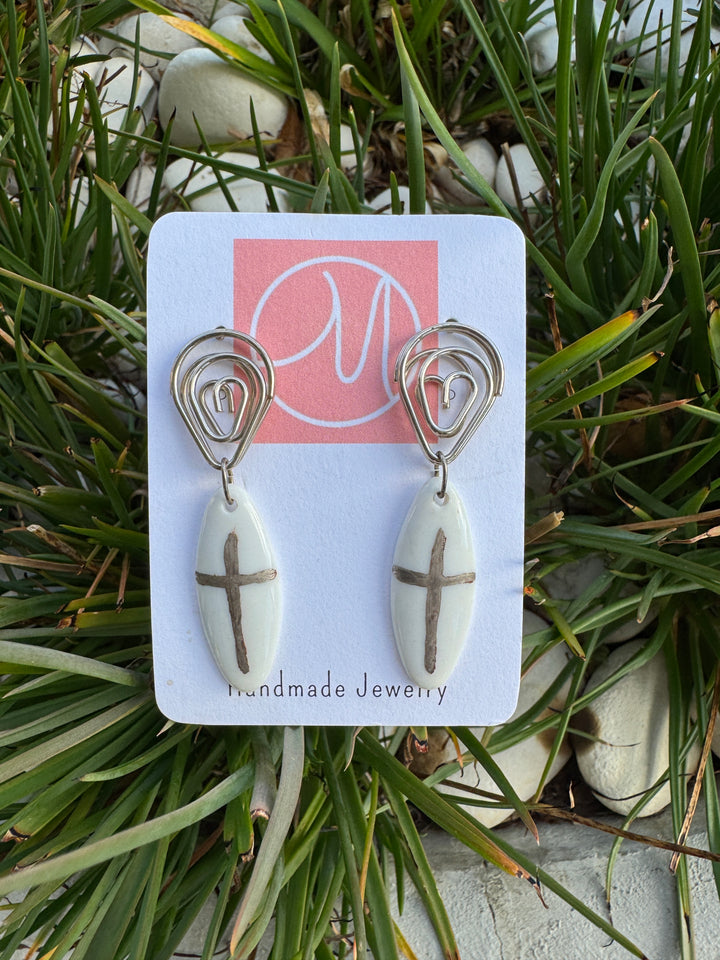 Silver Cross Earrings