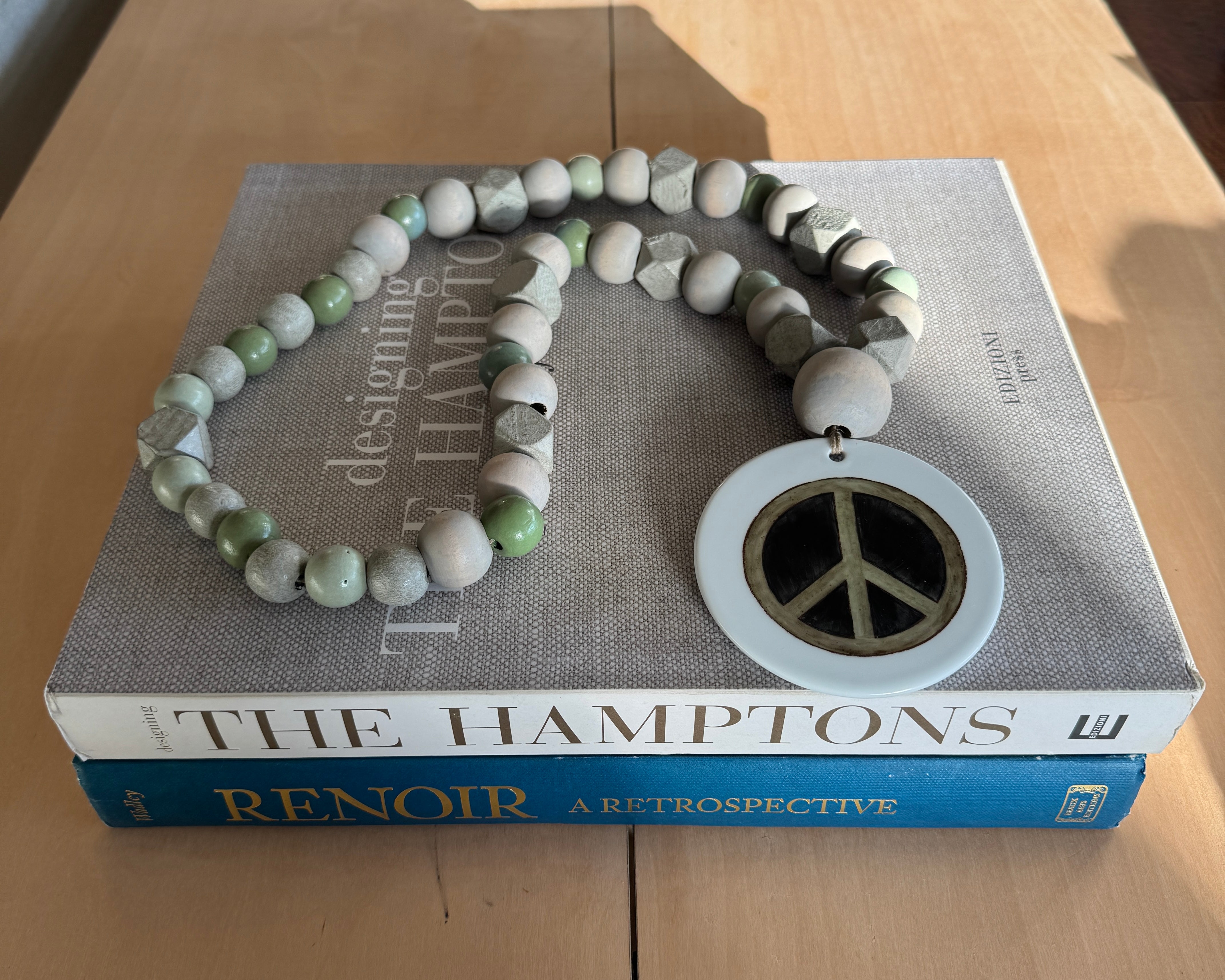 Peace Sign Coastal Table Bead Decor