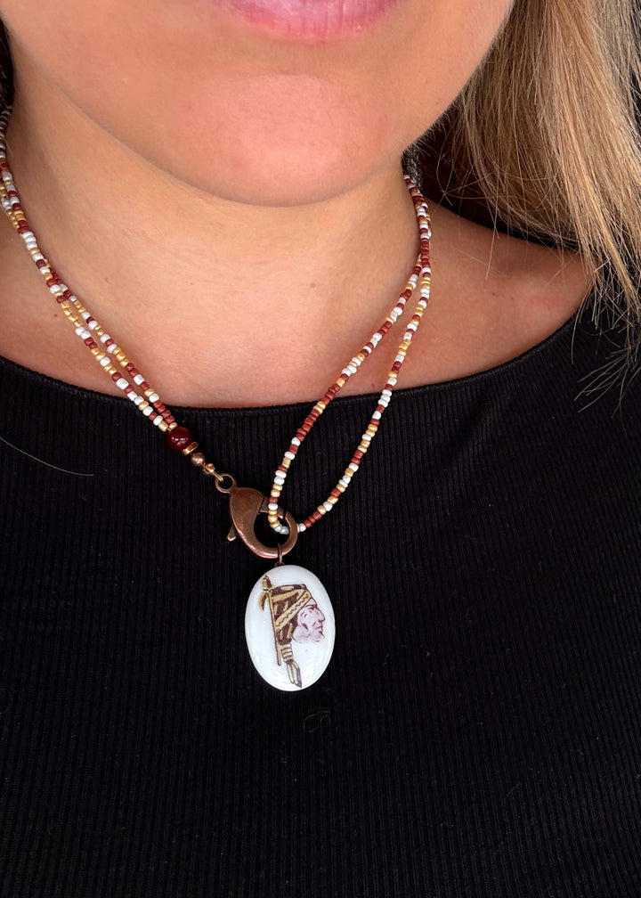 FSU Seminole Double Wrap Beaded Necklace