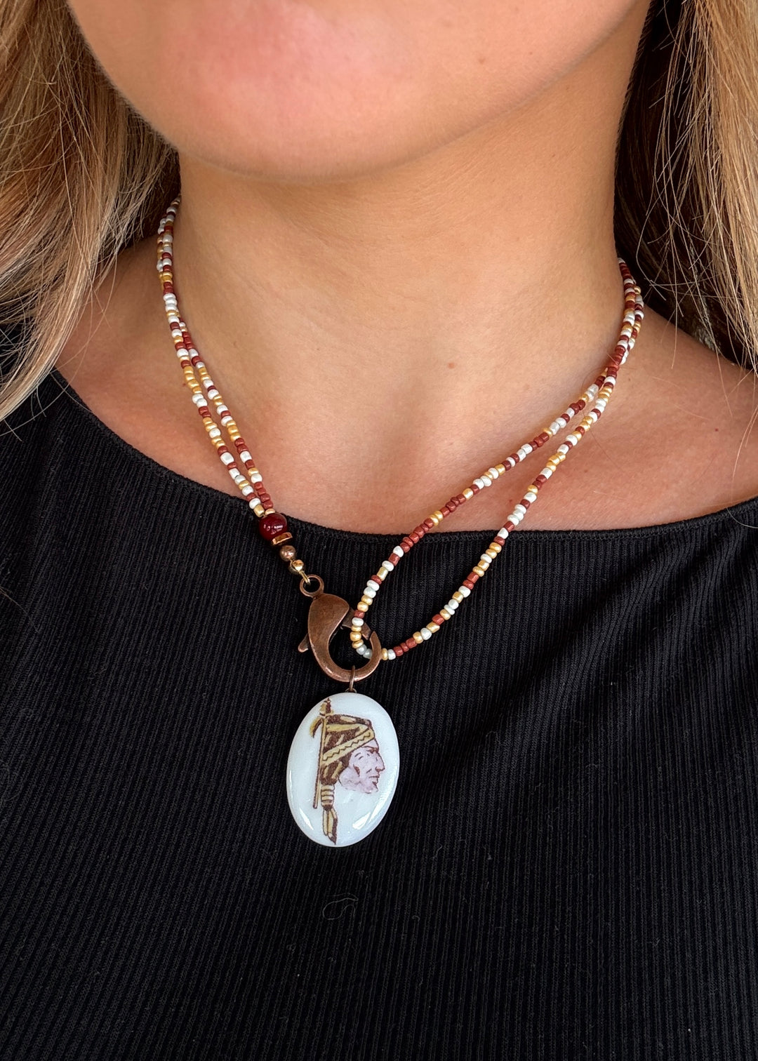 FSU Seminole Double Wrap Beaded Necklace