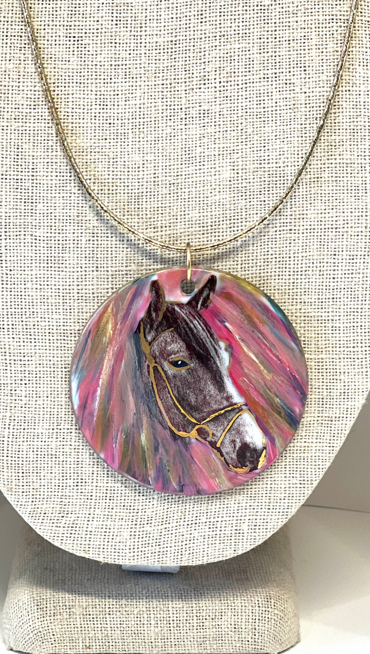 Colorful Horse Pendant Necklace