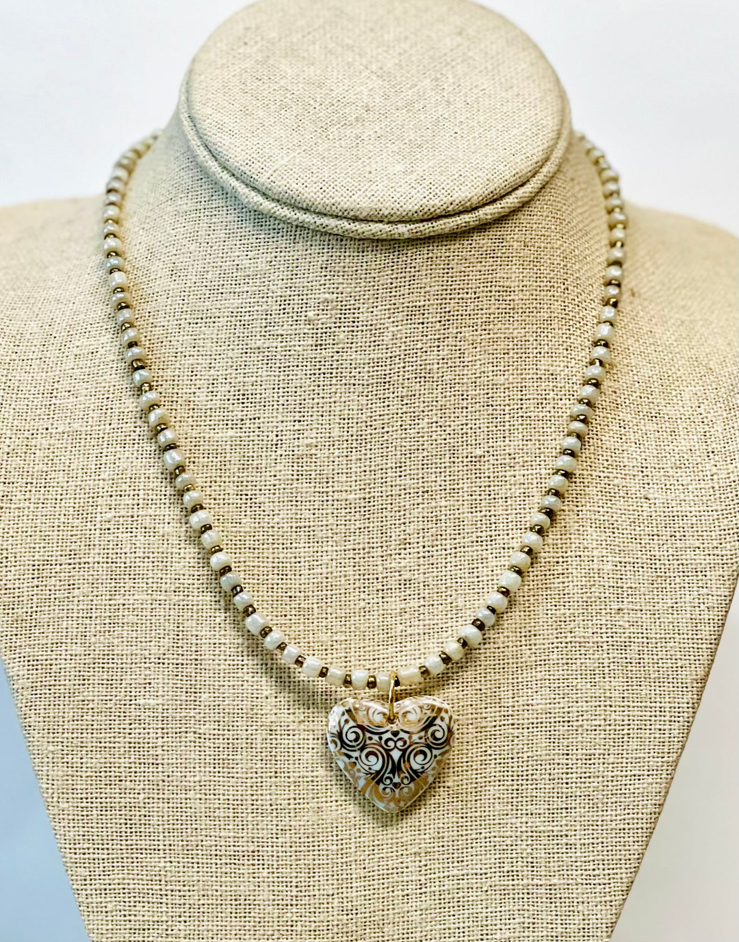 Gold Swirl Heart Necklace