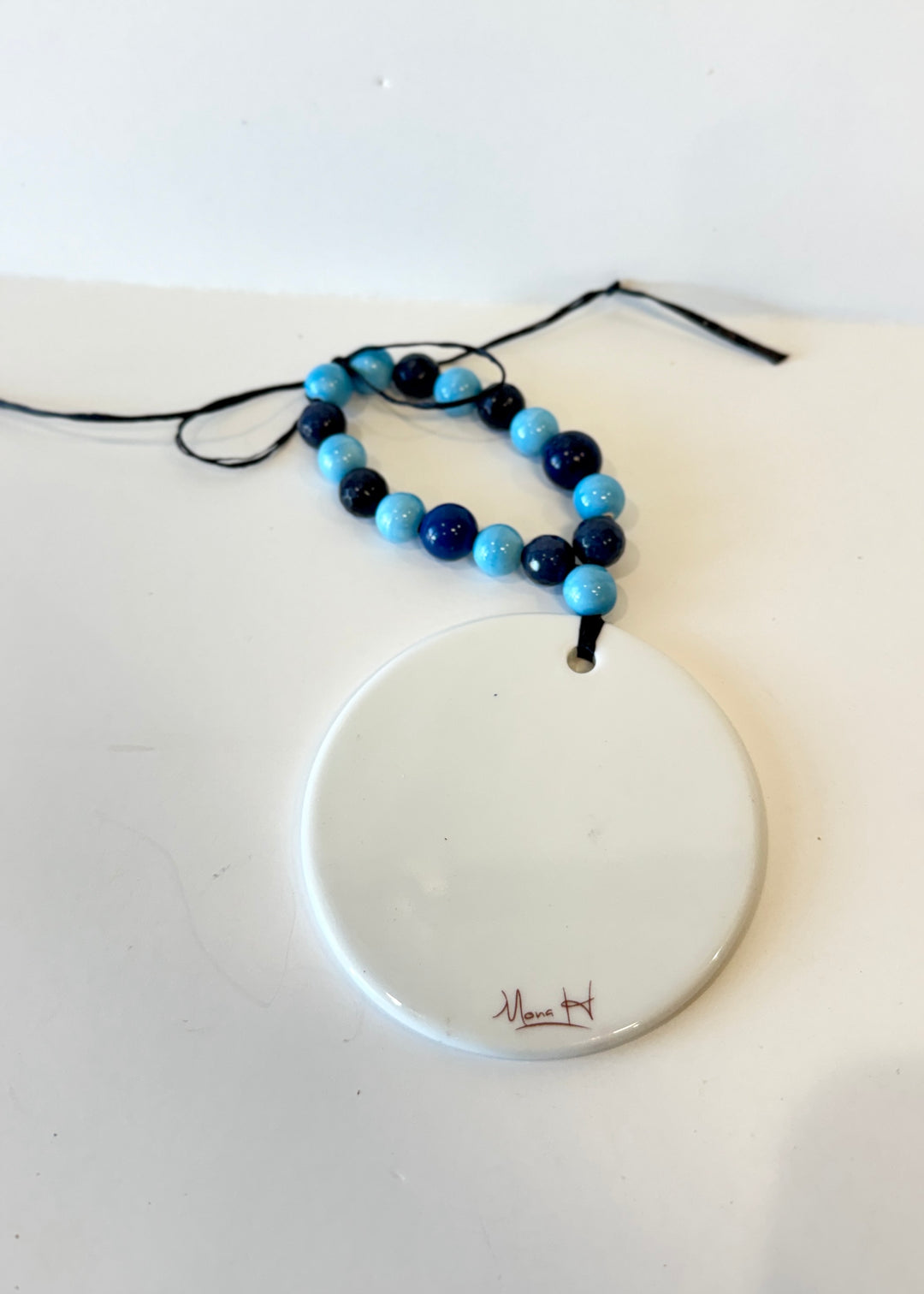 Blue Shell Porcelain Beverage Tag Barware Drink Charms