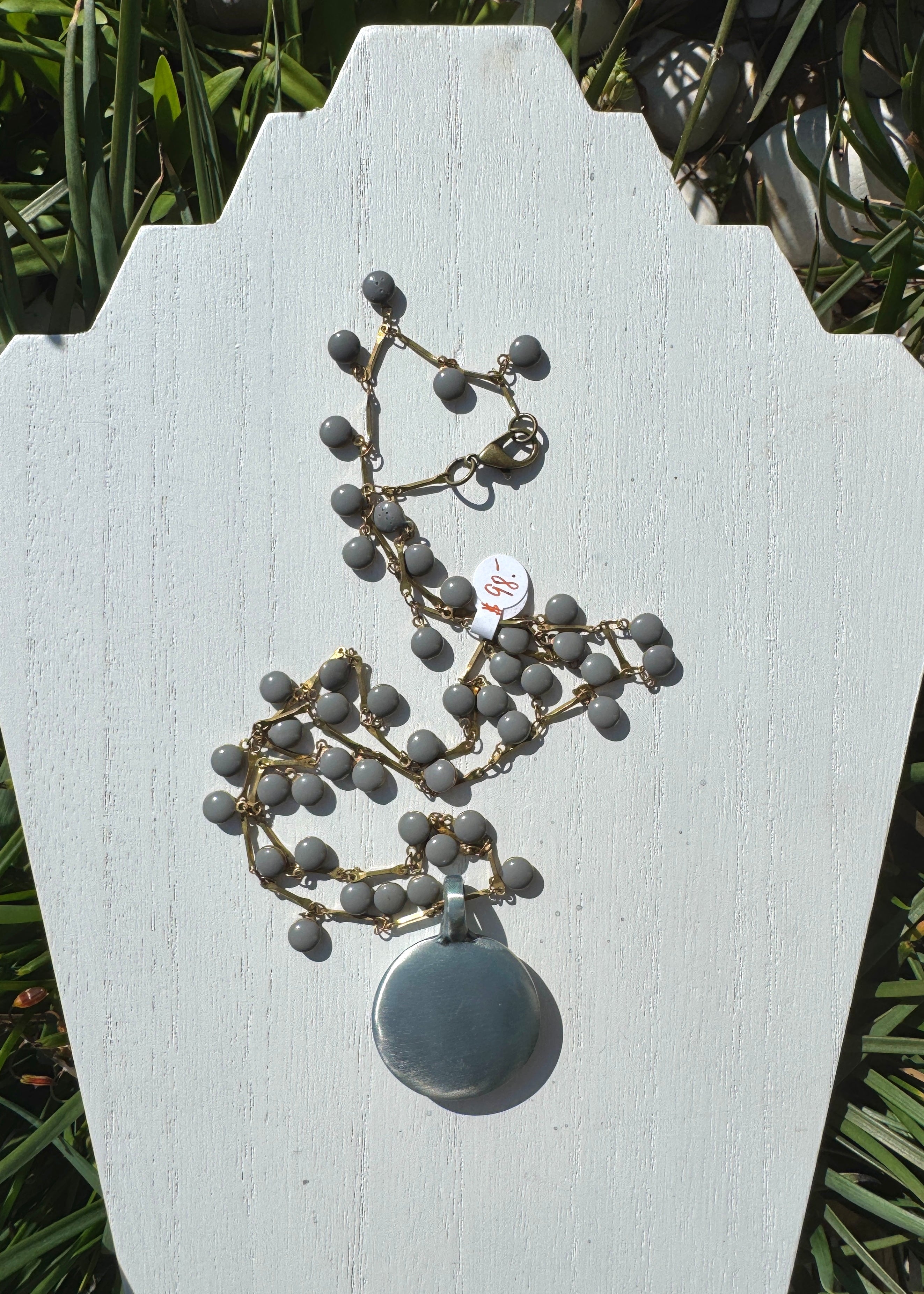 Nautical Seashell Necklace Gold Shell Beach Lover Jewelry Beaded Chain