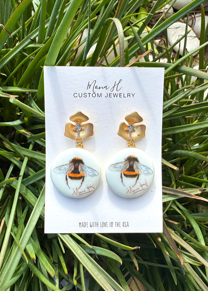 Bumble Bee Earrings, Bee Earrings