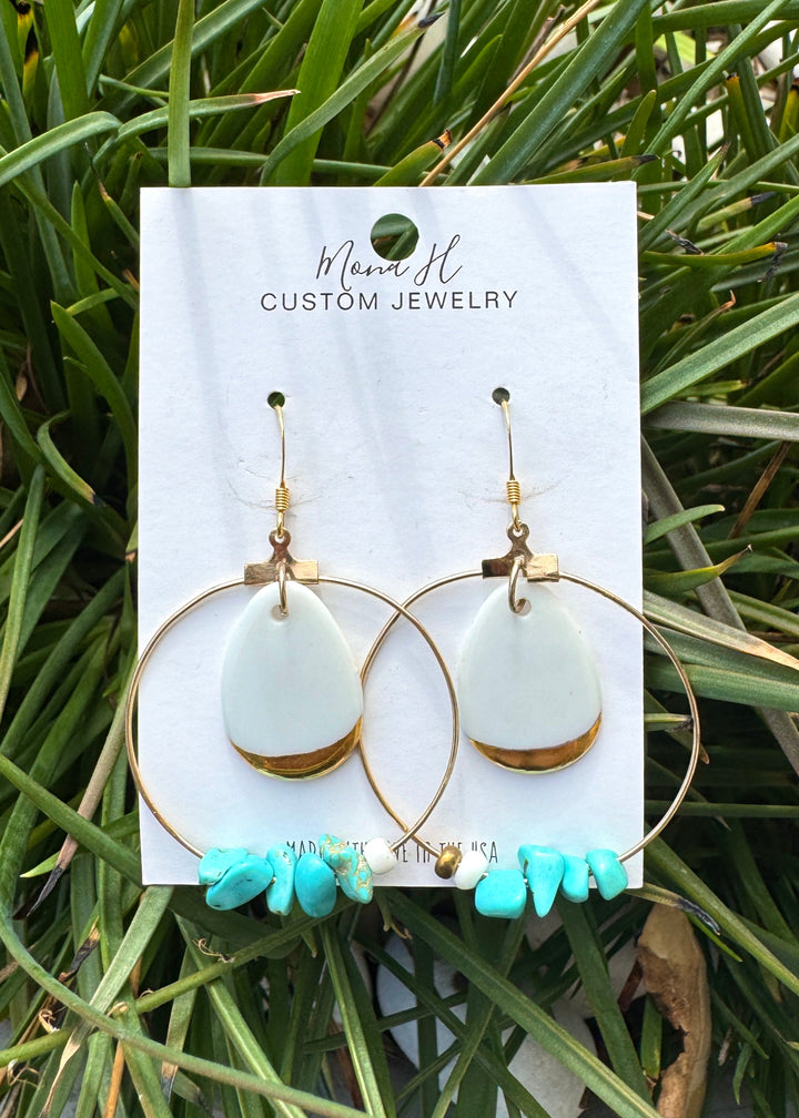 Gold and Turquoise Earrings