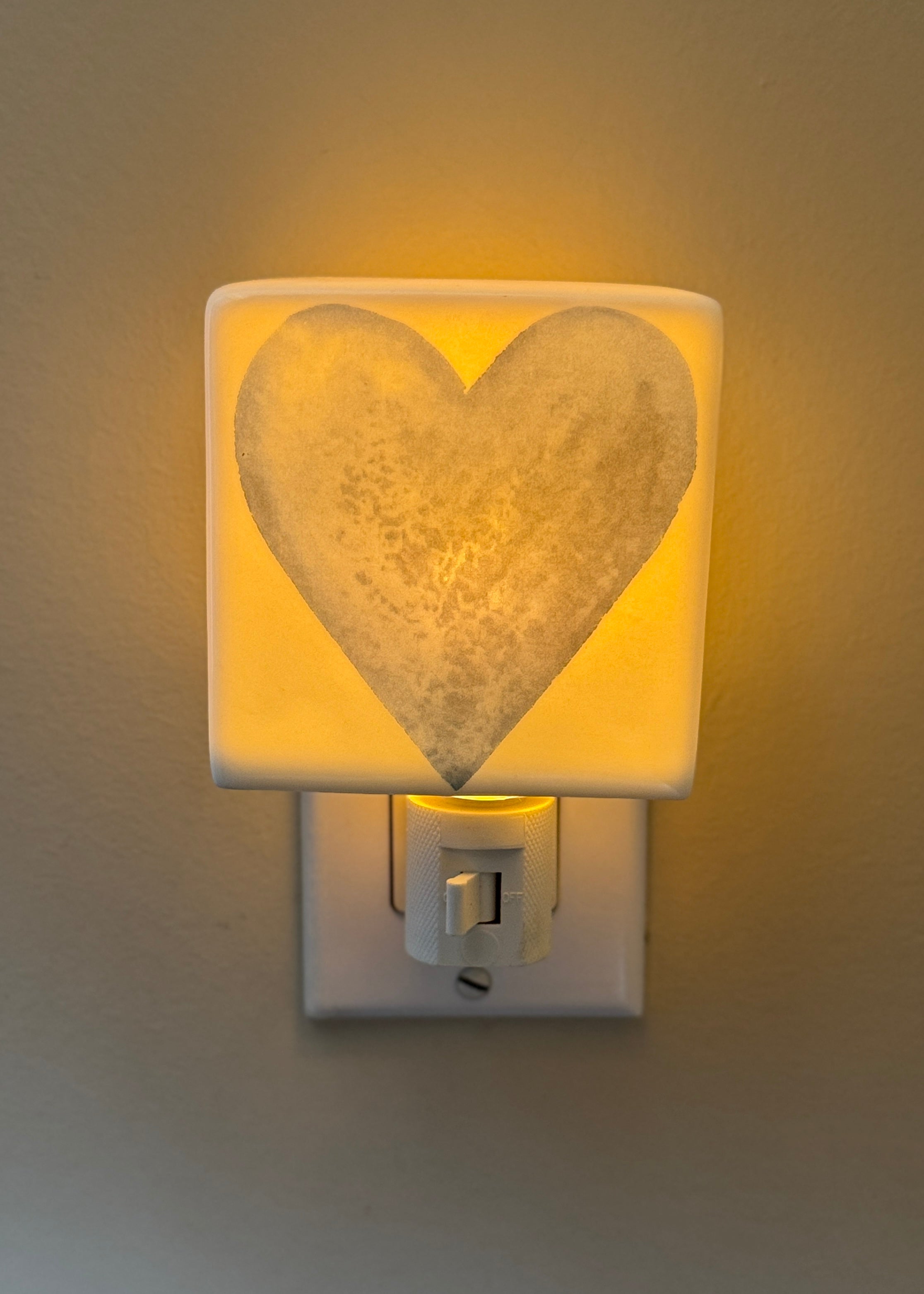 Blue Heart Porcelain Nightlight