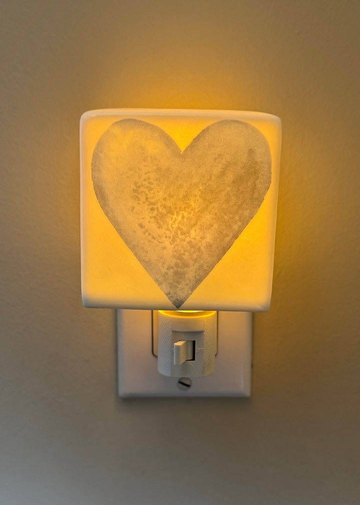 Blue Heart Porcelain Nightlight