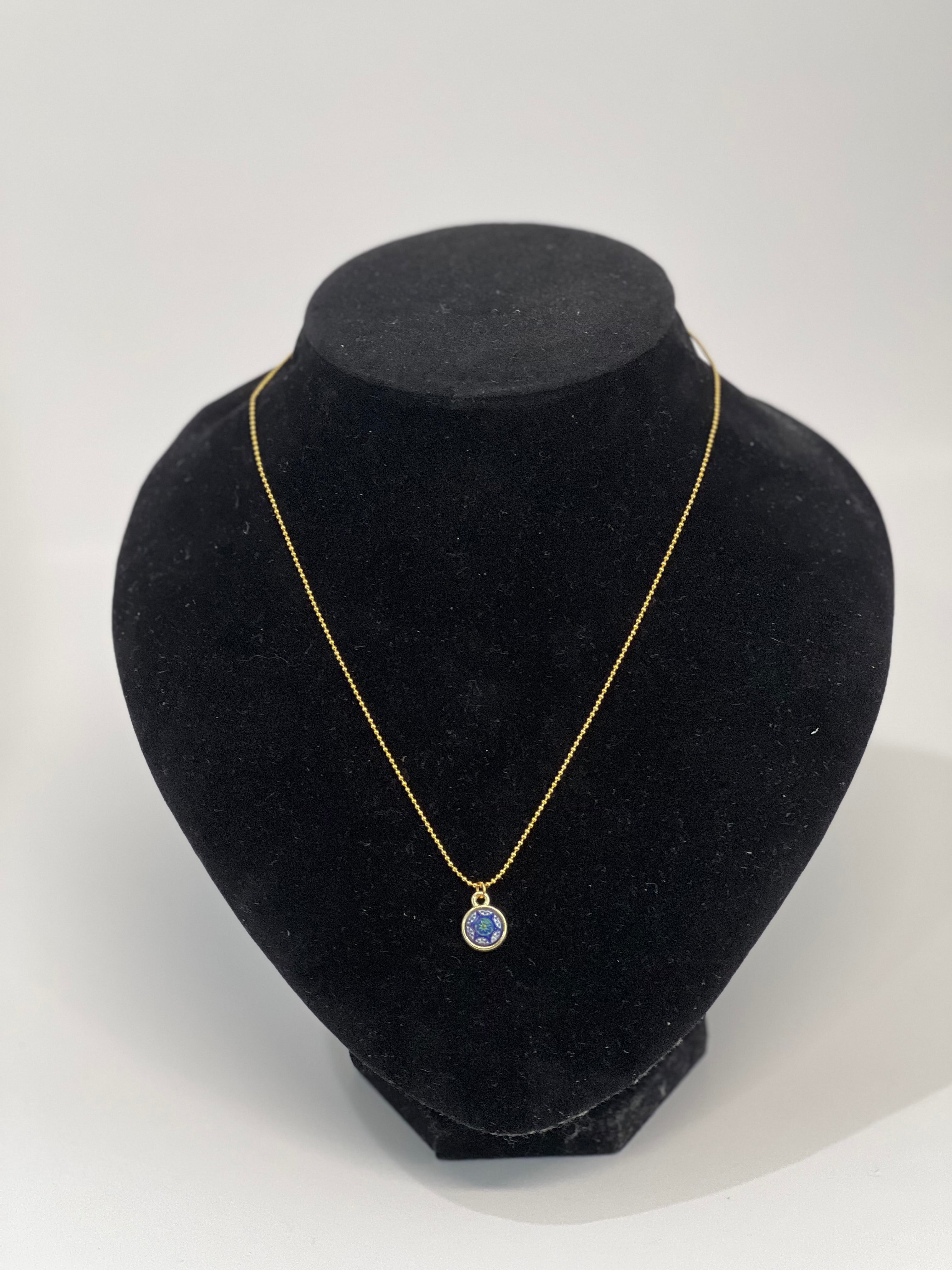 Mini  Mosaic Necklace (Blue)
