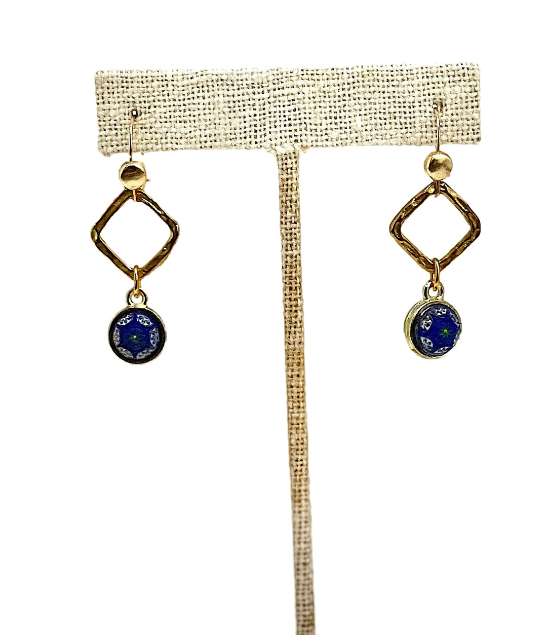 Mini Mosaic Dangling Earrings (Blue)