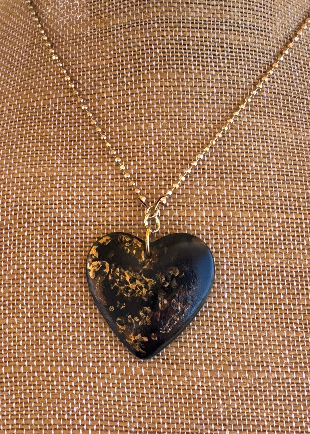 Heart Necklace, Black Heart Necklace, Valentine's Day Necklace