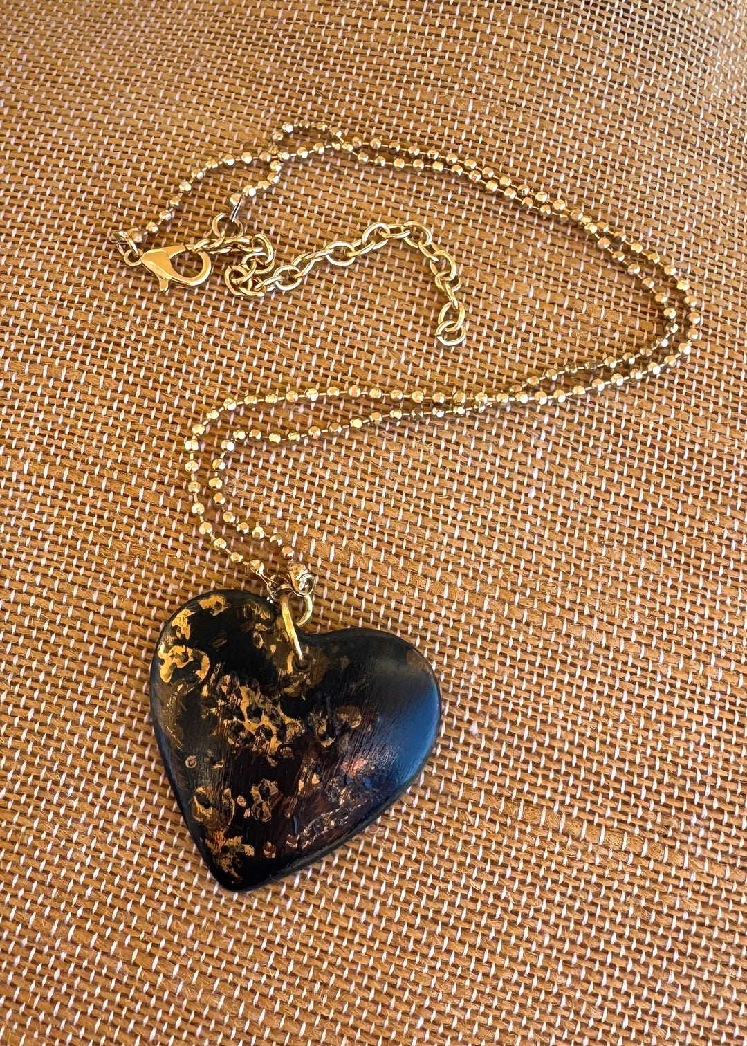 Heart Necklace, Black Heart Necklace, Valentine's Day Necklace