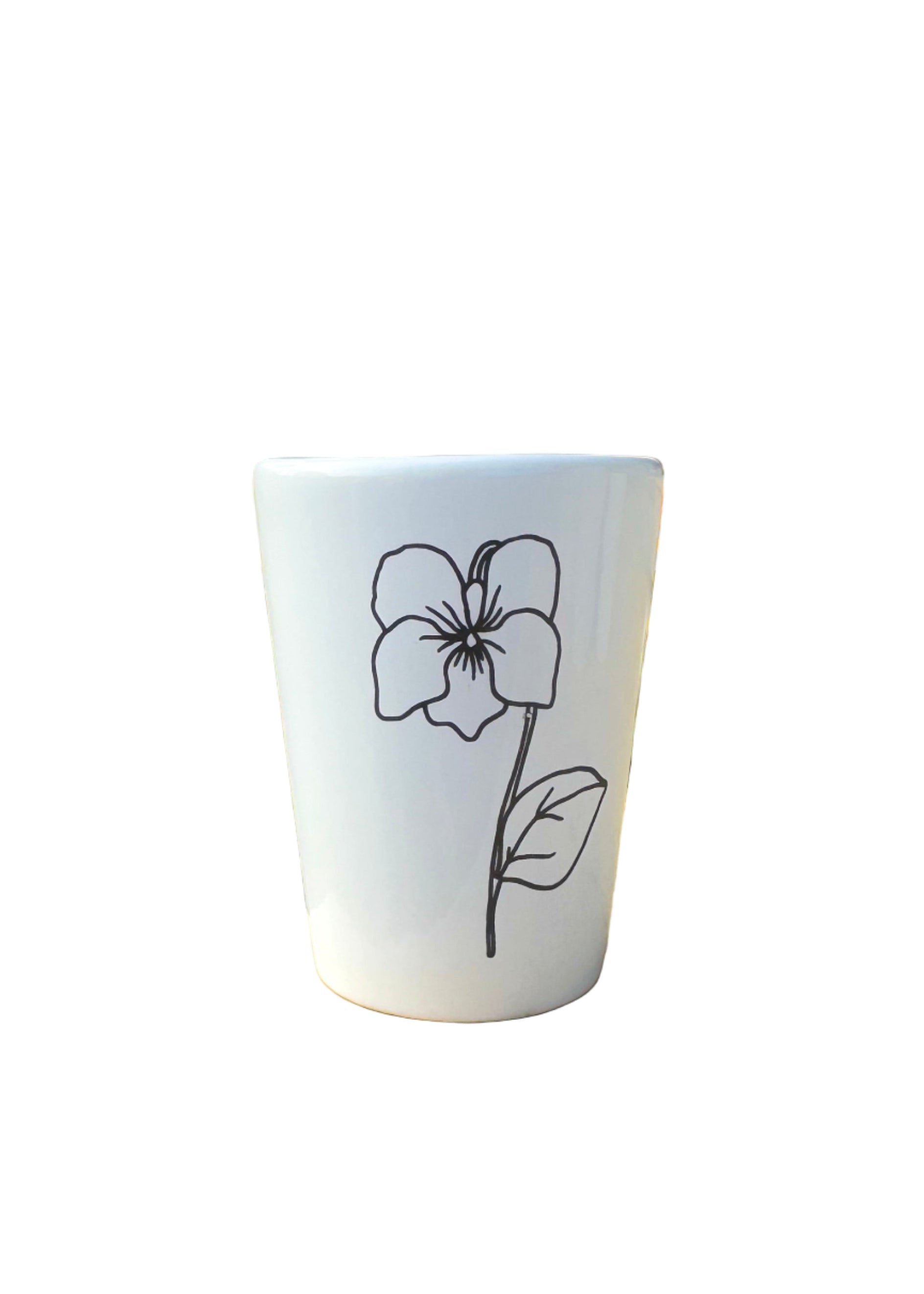 February Birth Flower Shot Glass – Hand Painted Ceramic Barware Gift