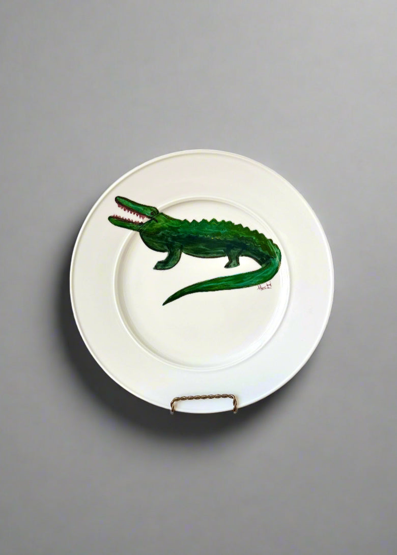 Gator Platter Green Mascot Serving Game Day Decor
