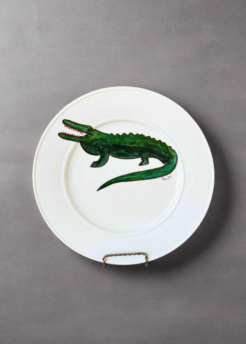 Gator Platter Green Mascot Serving Game Day Decor