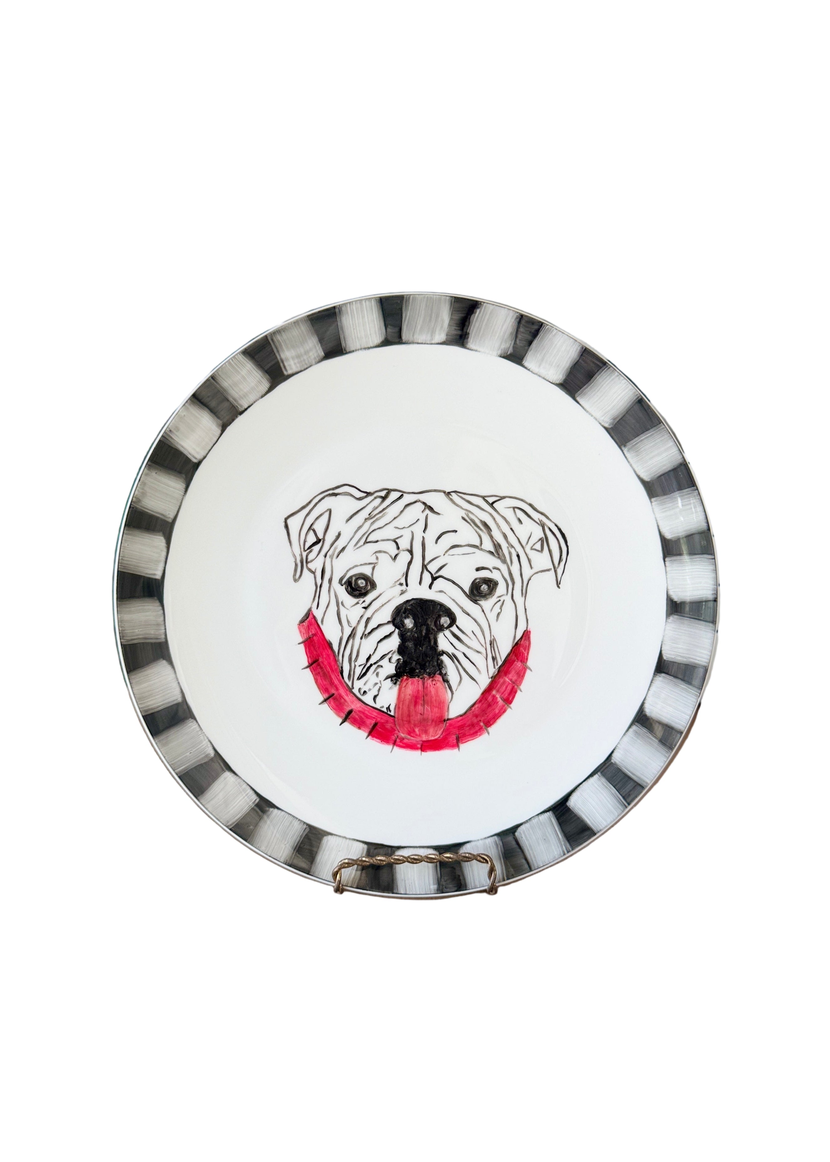 Bulldog Game Day Platter Mascot Serving Decor