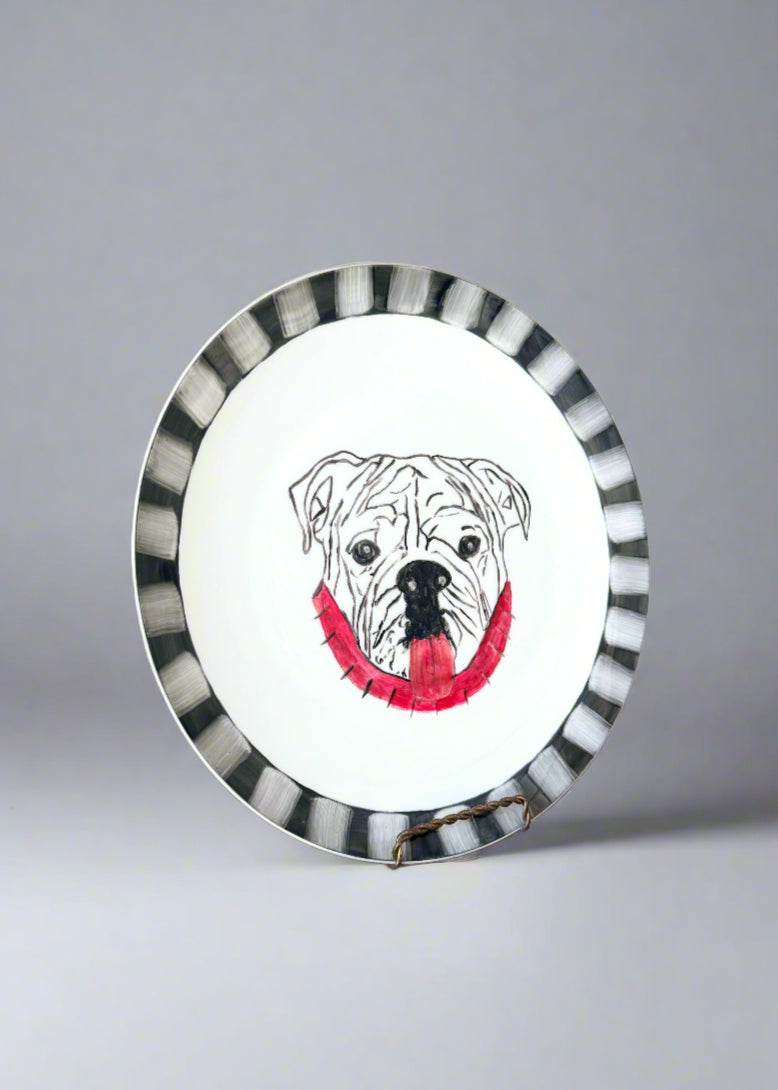 Bulldog Game Day Platter Mascot Serving Decor