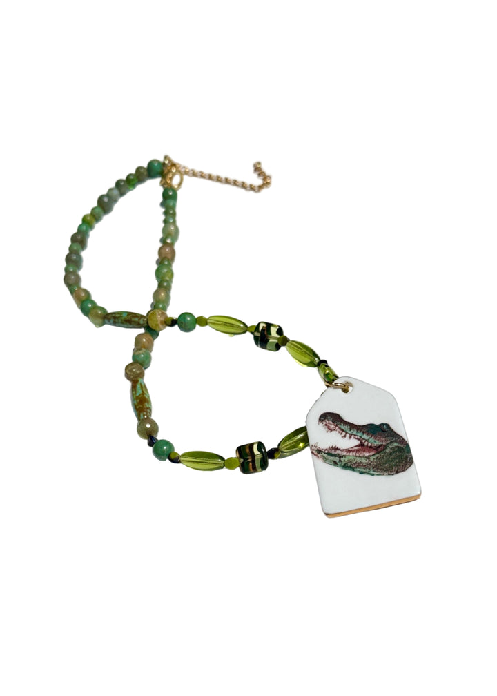 Green Florida Gator Necklace