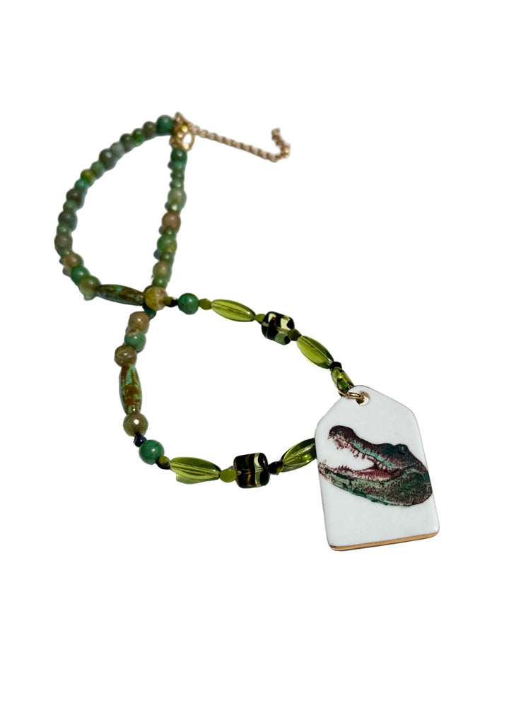 Green Florida Gator Necklace