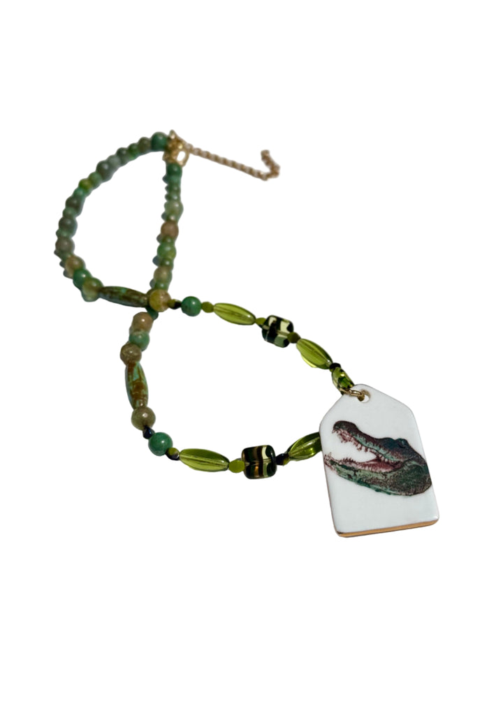 Green Florida Gator Necklace