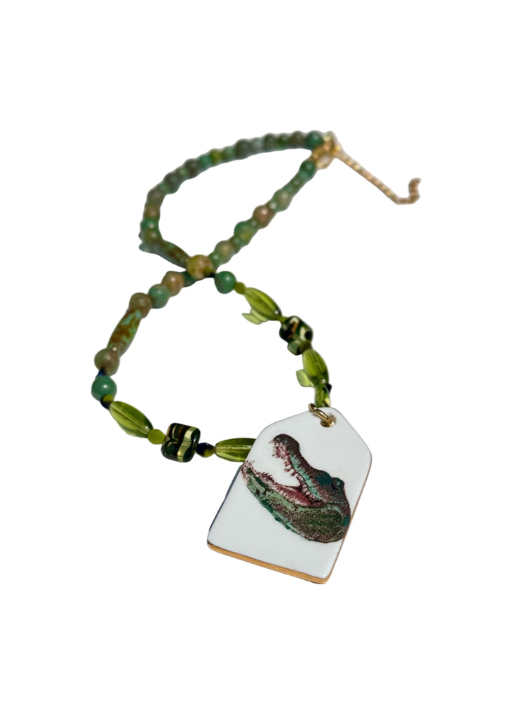 Green Florida Gator Necklace
