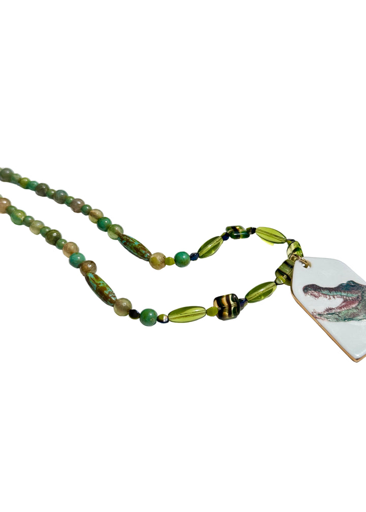 Green Florida Gator Necklace