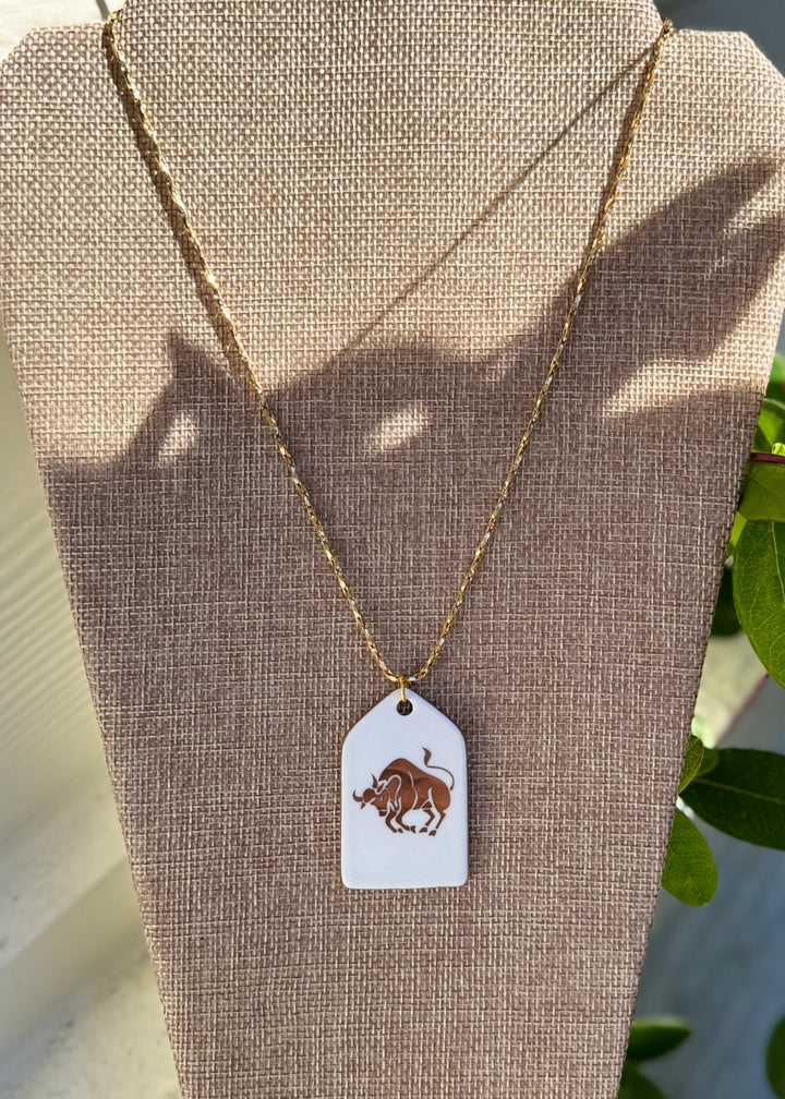 Zodiac Necklace, Taurus Necklace, Zodiac Jewlery