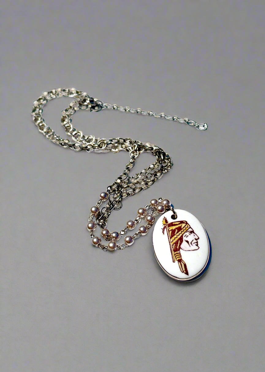 FSU Seminole Double Chain Silver Gameday Necklace