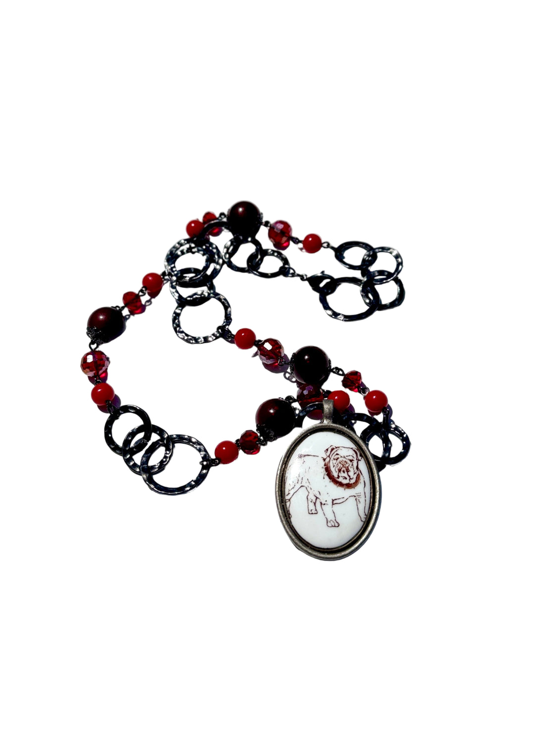 Georgia Bulldog Beaded Gameday Necklace