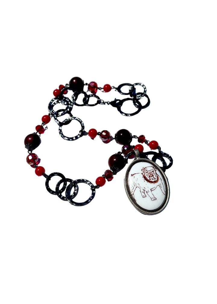 Georgia Bulldog Beaded Gameday Necklace