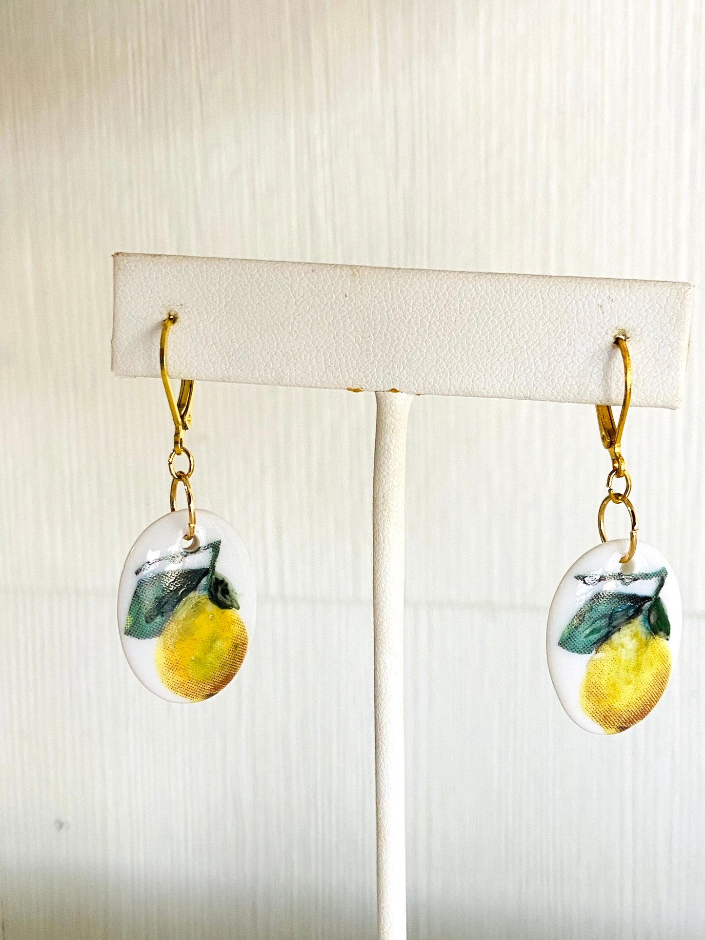 Lemon earrings dainty earrings fruit jewelry