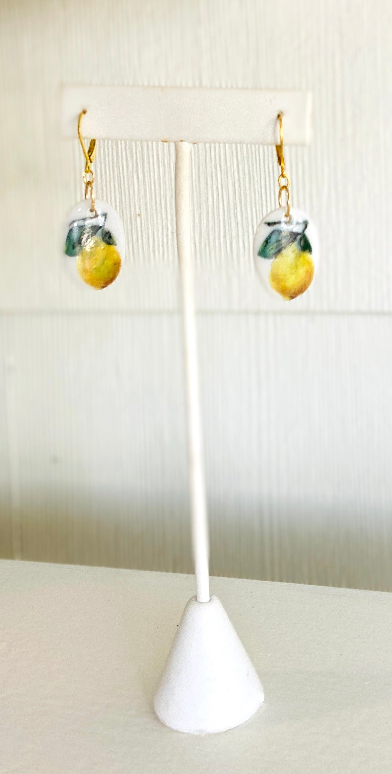 Lemon earrings dainty earrings fruit jewelry