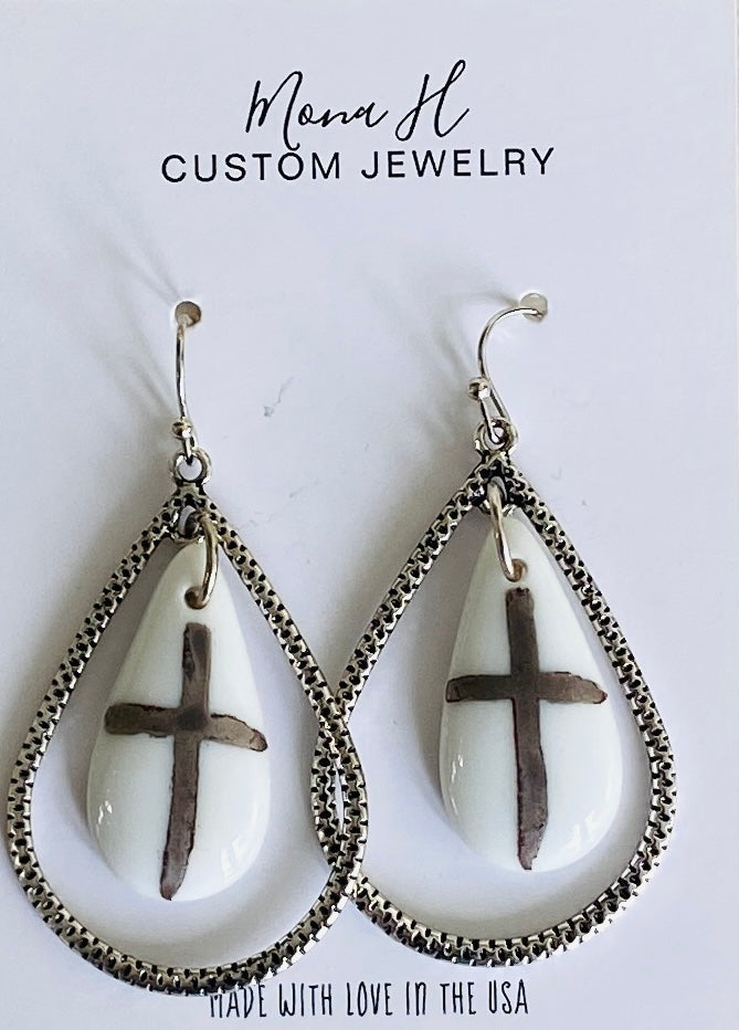 Cross Earring for Mother custom gift for friend I love cross jewelry