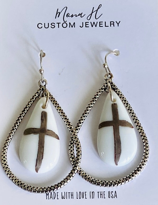 Cross Earring for Mother friend gift teach gift nurse gift cross jewelry stainless steel