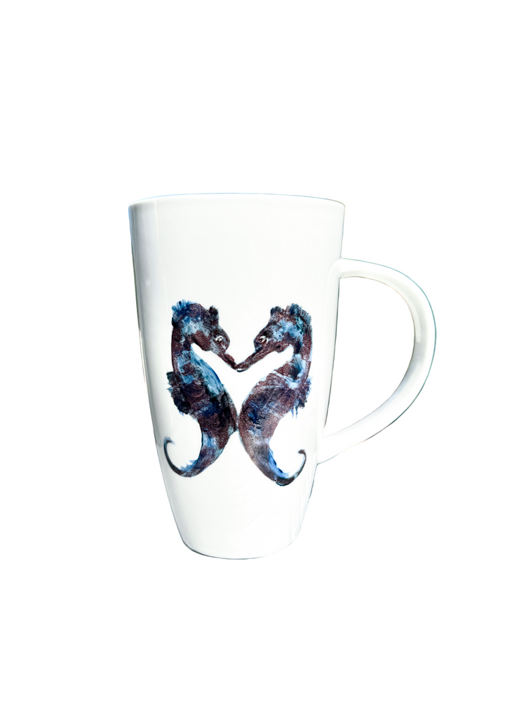 Coastal Seahorses Mug in Midnight Blue