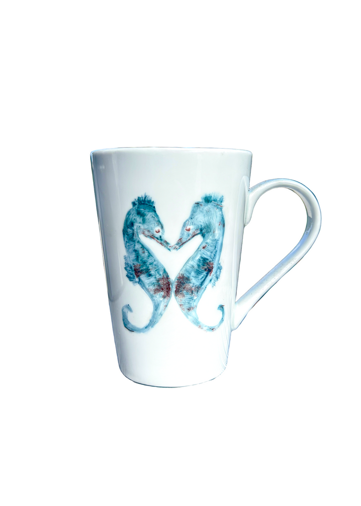 Coastal Seahorses Mug in Blue
