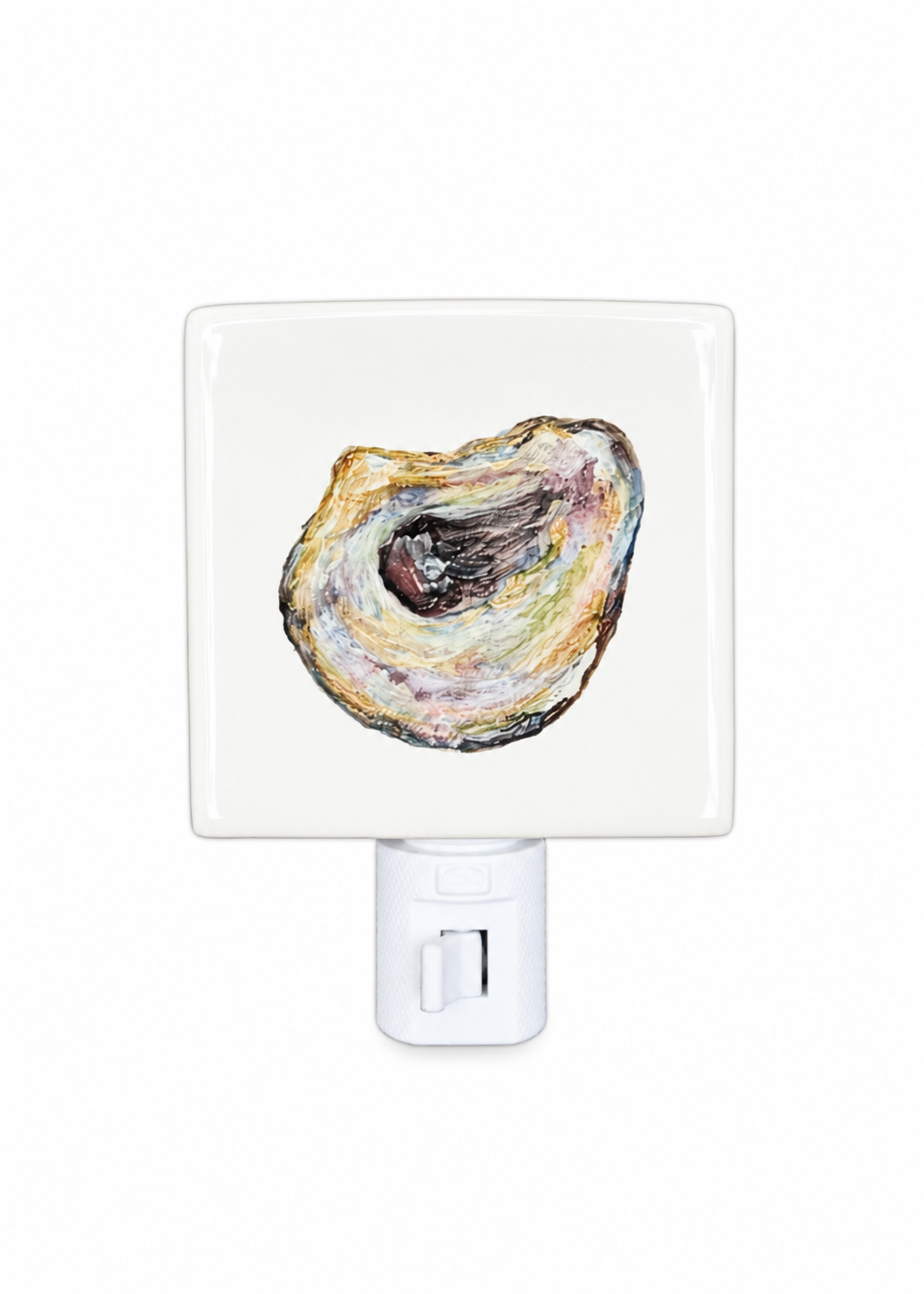 Hand-Painted Oyster Shell Porcelain Night Light