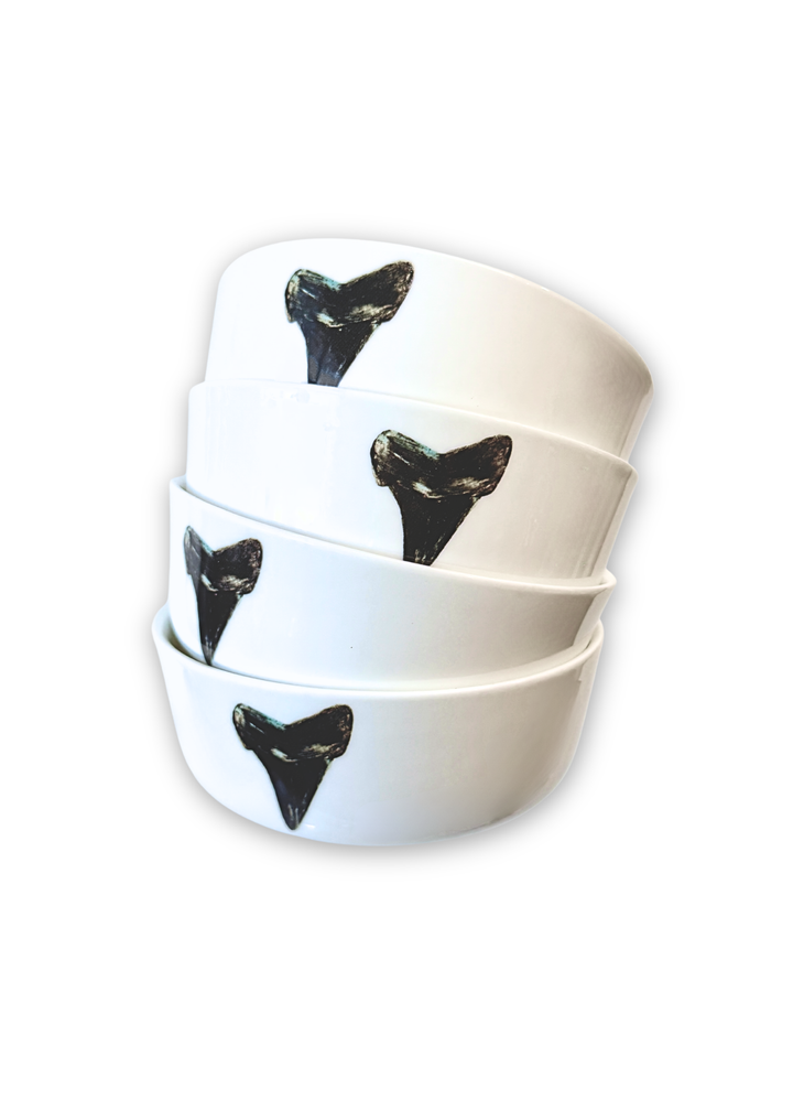 Shark Tooth Porcelain White Bowls