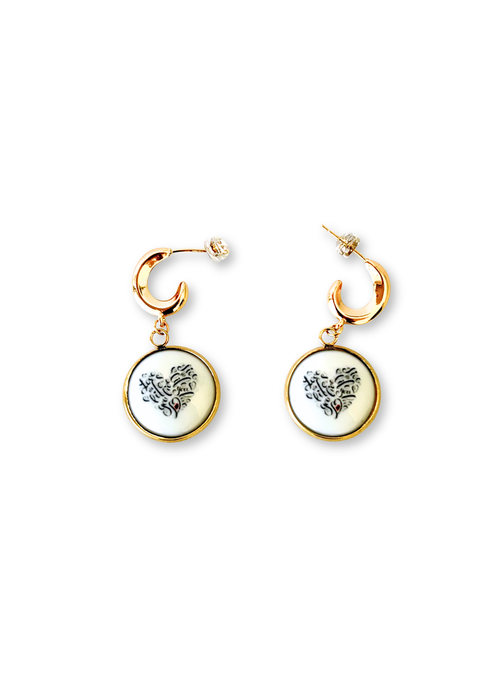 Gold Filled Bezel Heart Earrings