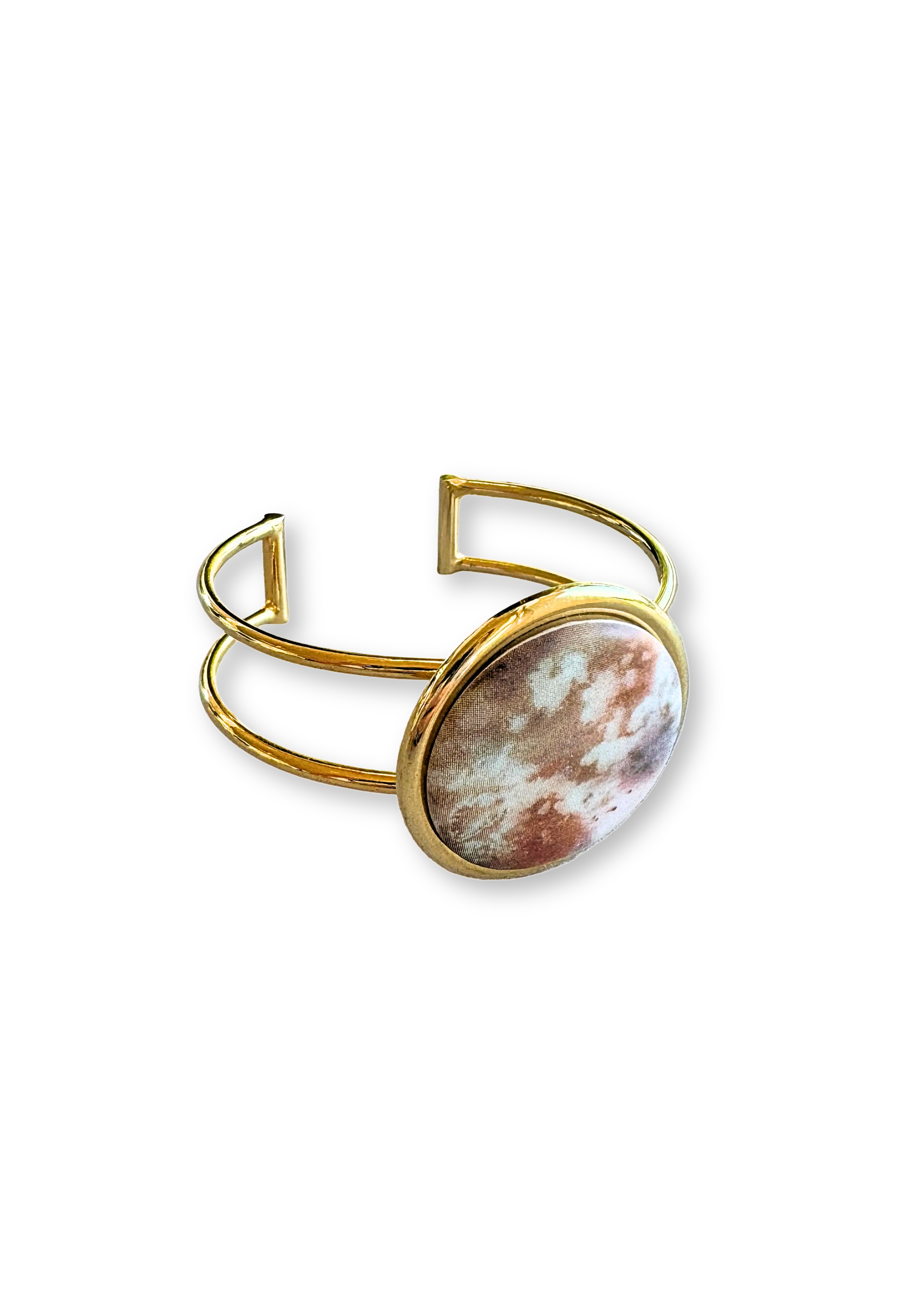 Moon Design Porcelain Pendant Gold Wrap