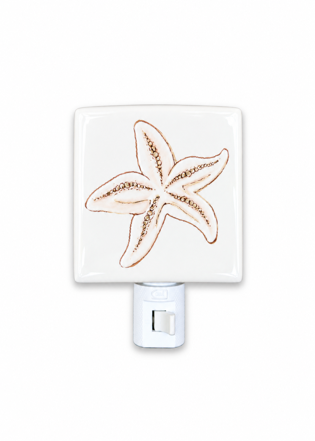 Hand-Painted Coastal Starfish Porcelain Nightlight