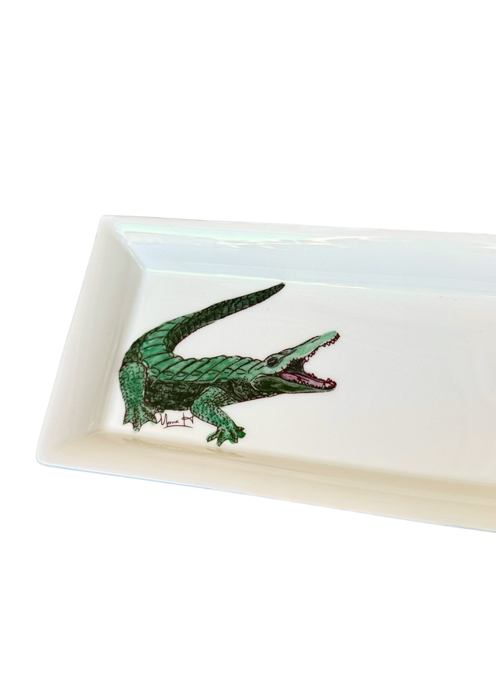 Florida Gator Hand Painted Porcelain Serving Plate