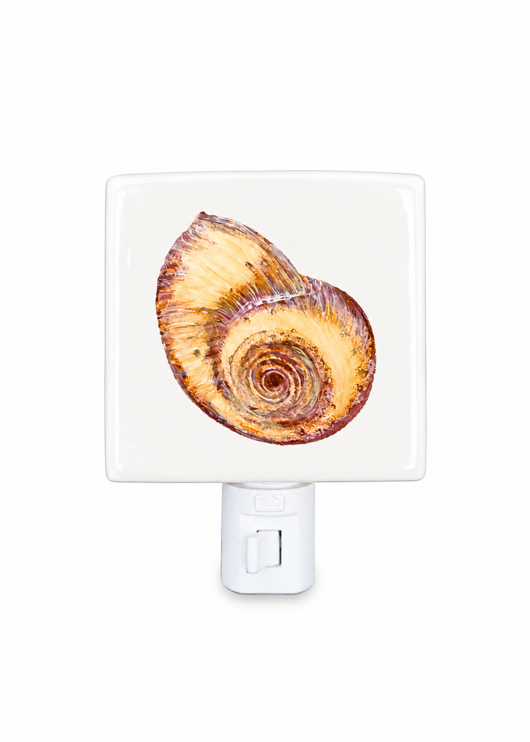Hand-Painted Golden Seashell Porcelain Night Light