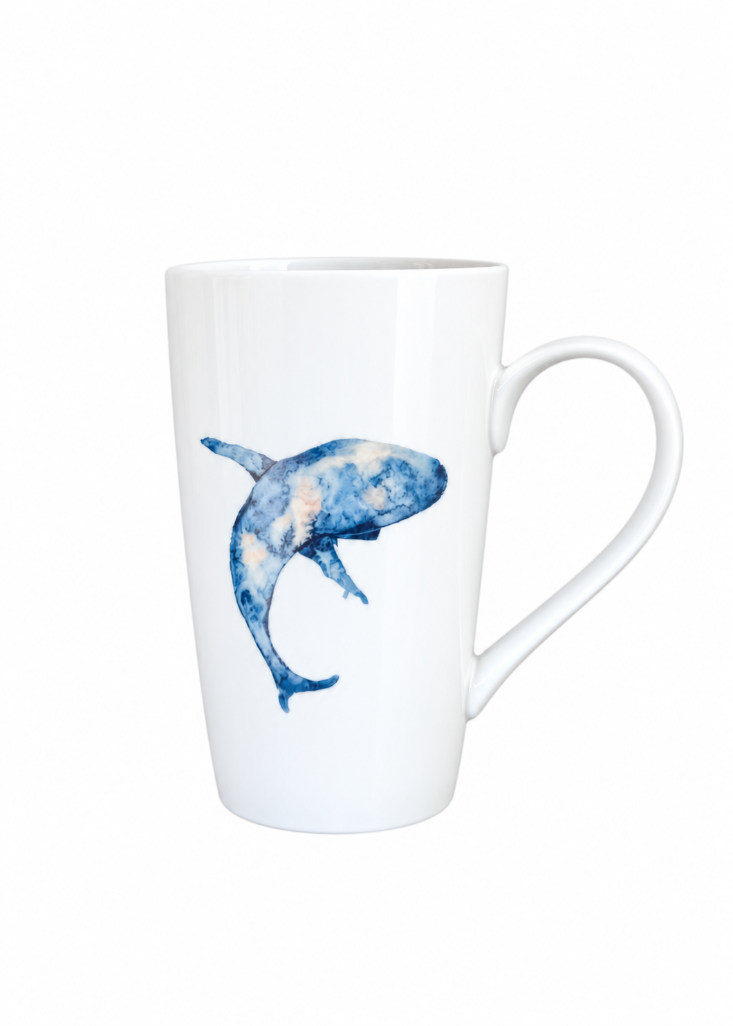 Hand-Painted Coastal Whale Porcelain Mug