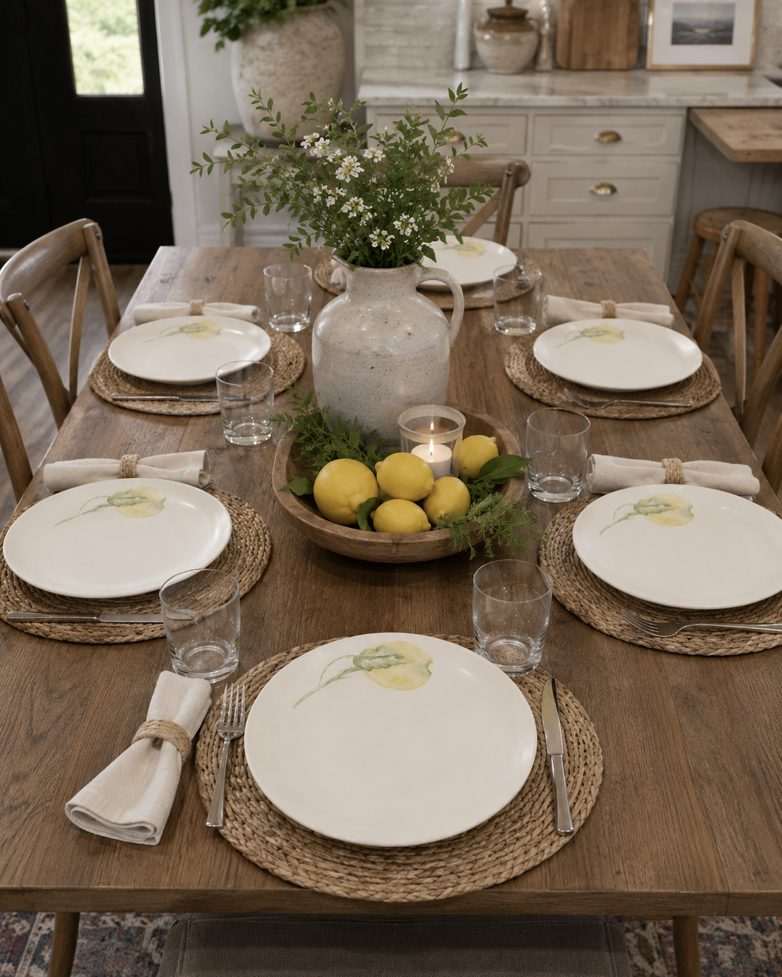 Hand-Painted Lemon Porcelain Plate
