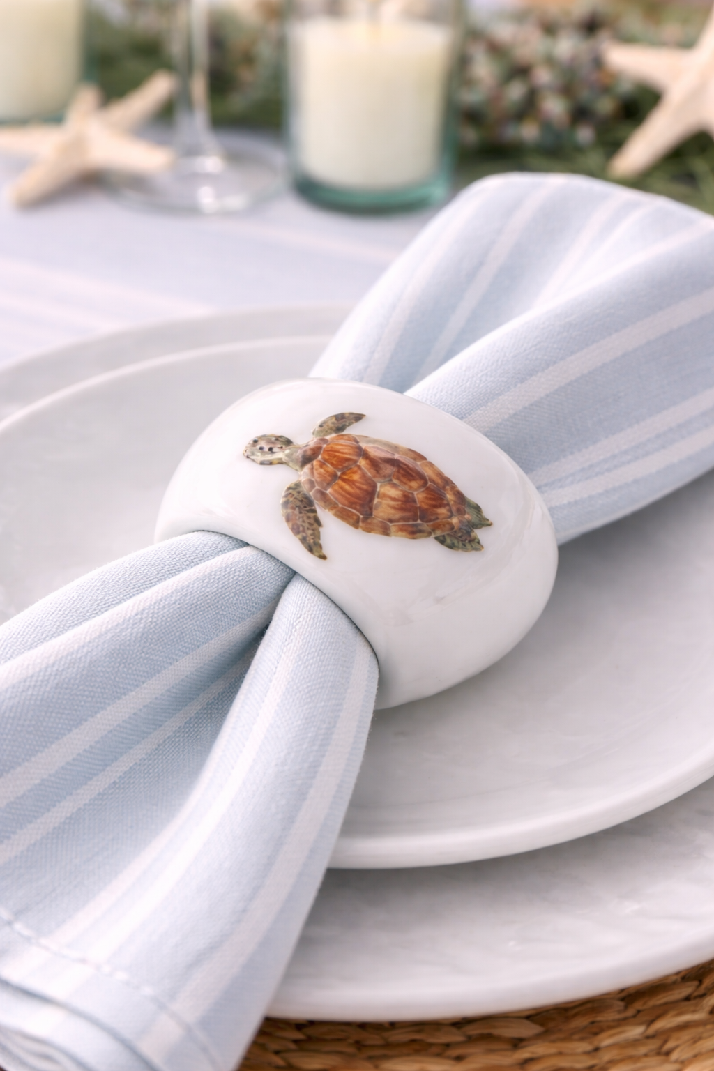 Sea Turtle Porcelain Napkin Rings